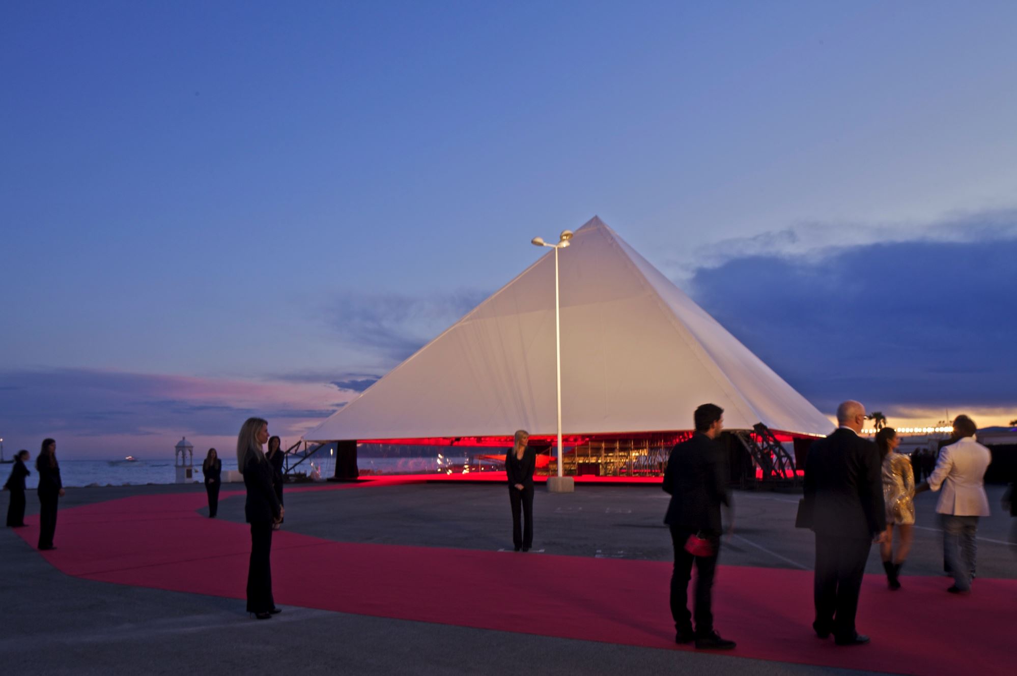 In 2012 West commissioned global architects OMA to design a temporary pavilion for the Cannes Film Festival. Image courtesy of OMA