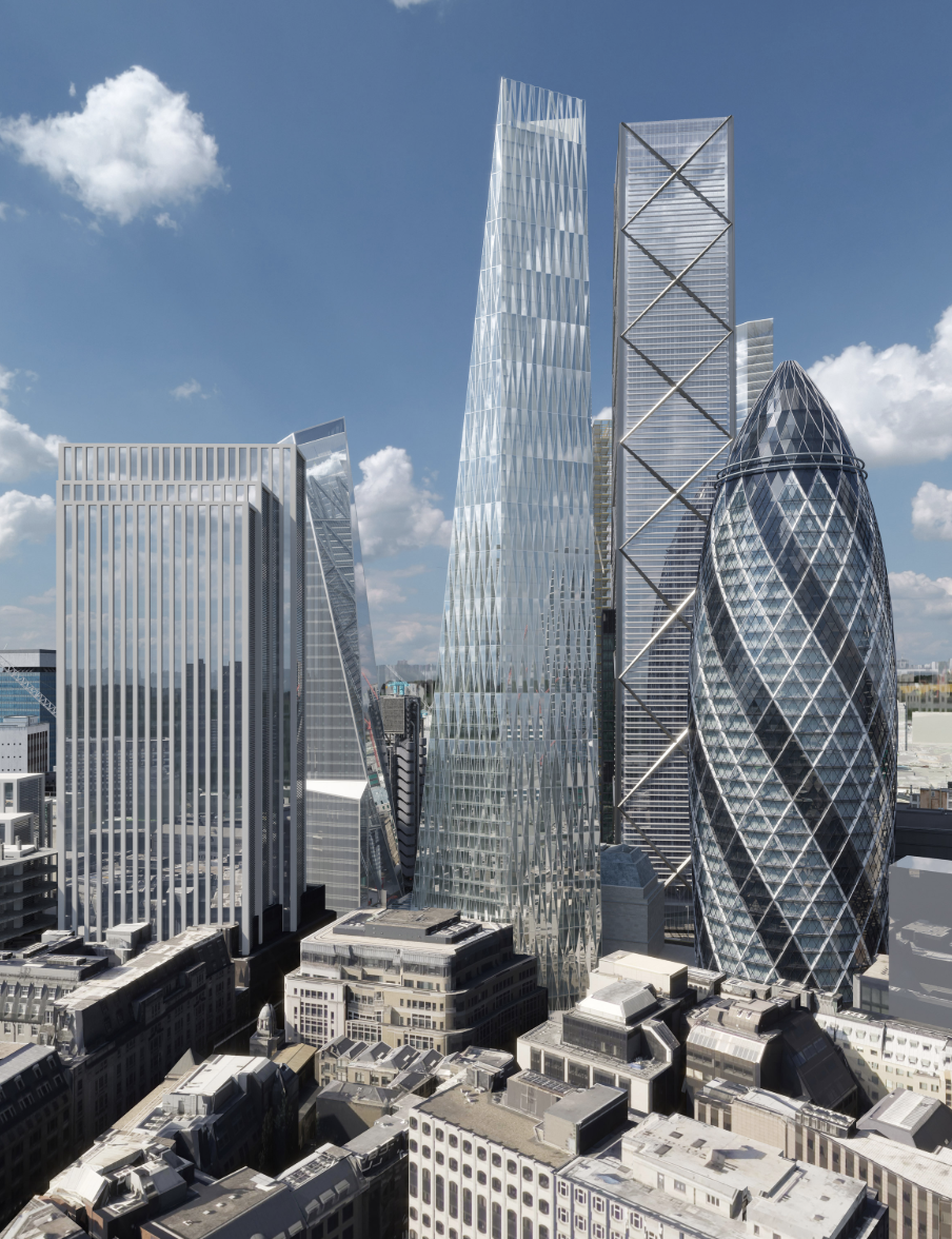 The Diamond will be built within a close-knit formation of towers known as the Eastern Cluster, which also includes Norman Foster's Gherkin.