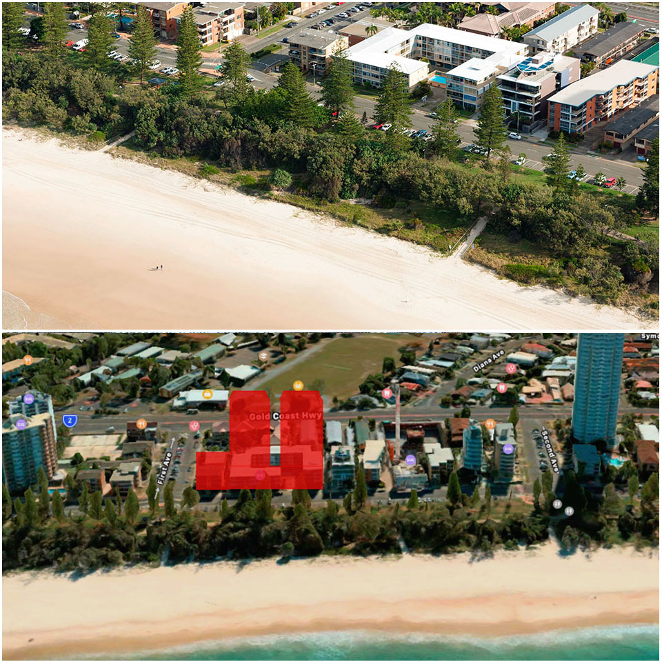 ▲plans for 48 to 58 The Esplanade and 5 First Ave Burleigh Heads.
