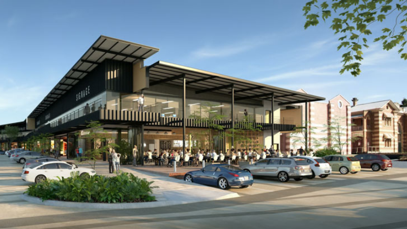 ▲A two-storey retail and office building will be built alongside the historic former jail at Dutton Park. Image: Stockwell