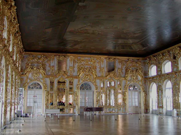 The Catherine Palace ballroom.