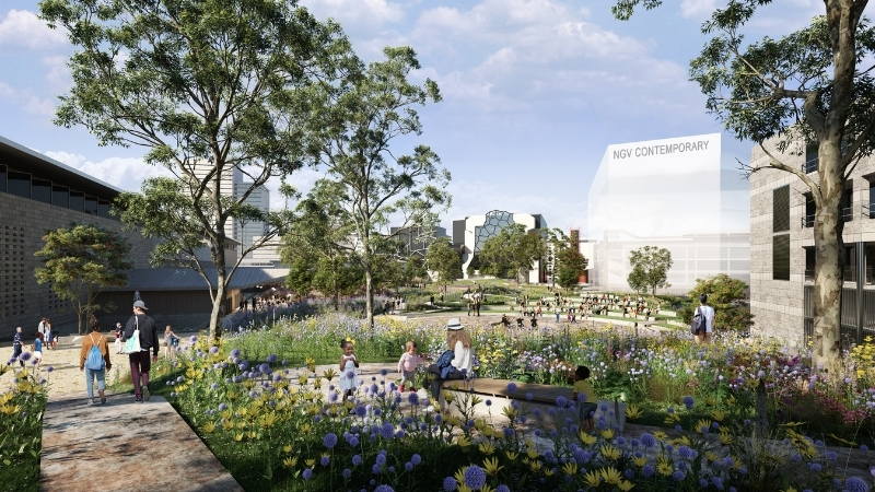 ▲ The NGV Contemporary, Creativity Centre and 18,000 of public space will transform the Melbourne Arts Precinct. Image: Hassell + SO-IL